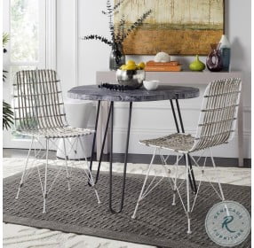Minerva White Wicker Dining Chair Set Of 2