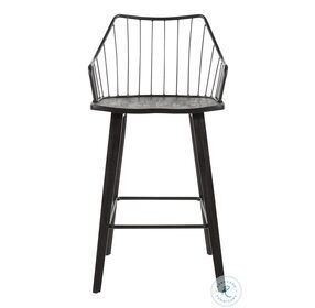 Winston Black Wood And Metal Counter Height Stool