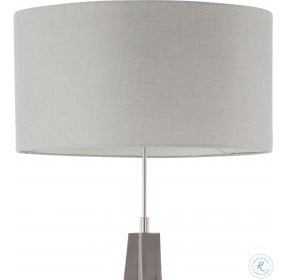 Wishbone Light Grey Linen Floor Lamp