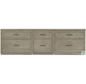 Linville Falls Soft Smoked Gray 96" Credenza with File and Two Lateral File Cabinet