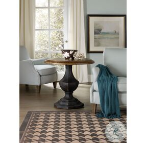 Sanctuary Antiqued Black And Coffee Round Accent Table