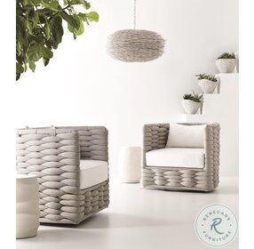 Wailea Nordic Gray Outdoor Swivel Chair
