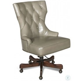 Primm Gray Leather Desk Chair