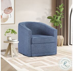 Poppy Blue Swivel Chair