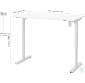 White 60" Electric Height Adjustable Desk