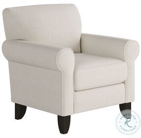 Truth or Dare Off White Salt Rolled Arm Accent Chair