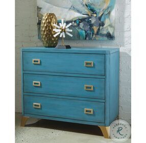 P301054 Turquoise Blue 3 Drawer Accent Chest