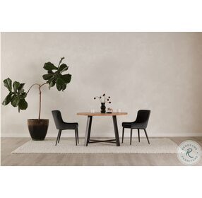 Mila Black And White Oil Round Dining Table