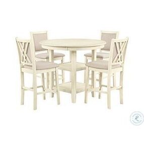 Amy Bisque 5 Piece Counter Height Dining Set
