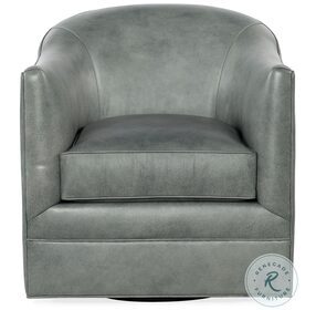 Gideon Grey Leather Swivel Club Chair