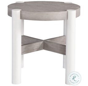 Trianon Quarry Faux Stone And Gris Side Table