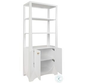 Young Matte White Lacquer 2 Door Etagere