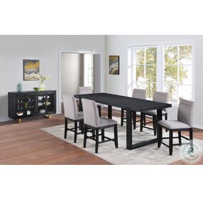 Yves Charcoal 95" Extendable Counter Height Dining Table