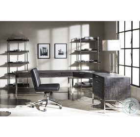 Stevenson Black And Polished Stainless Steel Office Chair