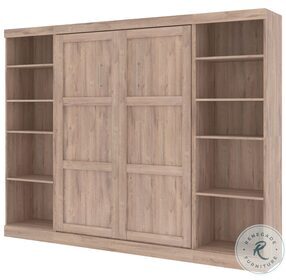 Pur Rustic Brown 109" Full Murphy Bed and 2 Storage Units