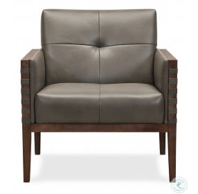Carverdale Gray Leather Club Chair