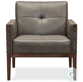 Carverdale Maddie Gray Leather Club Chair