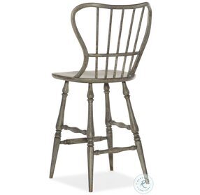 Ciao Bella Speckled Gray Spindle Back Bar Stool