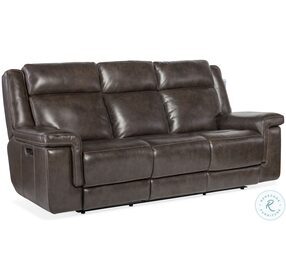 Montel Cosmos Cocao Leather Lay Flat Power Reclining Living Room Set With Power Headrest And Lumbar