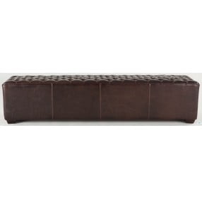 Arabella Tobacco Tufted Leather Bench