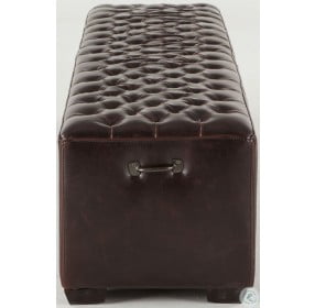 Arabella Tobacco Tufted Leather Small Bench
