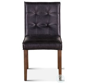 Avery Black With Brown Leg Leather Dining Chair Set Of 2