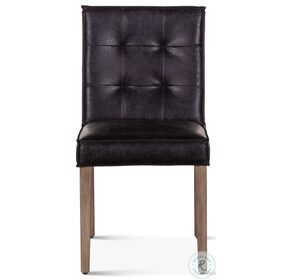 Avery Black With Whitewashed Leg Leather Dining Chair Set Of 2