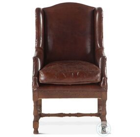 Charles Distressed Cigar Leather Arm Chair