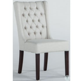 Chloe Off White Linen Tufted Dining Chair Set of 2
