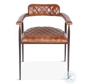 Hudson Browns Diamond Stitched Leather Arm Chair