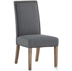 Jona Dark Gray Linen Side Chair Set of 2
