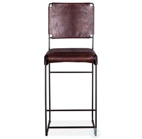 Melbourne Chocolate Leather Counter Height Stool