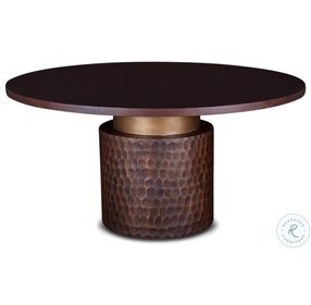 Vallarta Medium Brown And Antique Bronze Round Dining Table