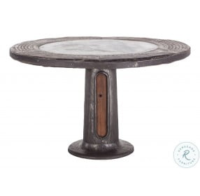 Welles Marble And Cast Iron Natural Patina 53" Round Dining Table
