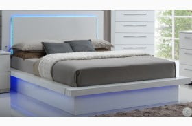 Sapphire High Gloss White Laminate Platform Bed