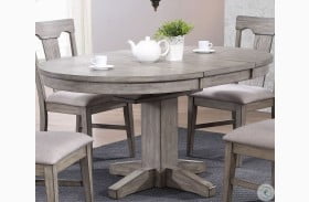 Graystone Burnished Gray Round Extendable Dining Table