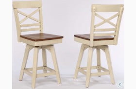 Choices Antique White X Back Counter Stool