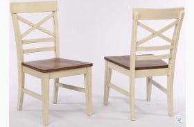 Choices Antique White X Back Side Chair Set of 2