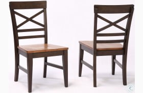 Choices Black Oak X Back Side Chair Set of 2