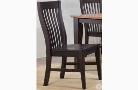 Choices Black Oak Side Chair with Slat Back Set of 2