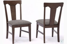 Choices Black Oak Panel Back Side Chair with Padded Seat Set of 2