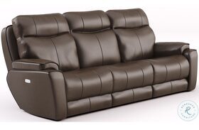 Show Stopper Fossil Reclining Sofa with Power Headrest