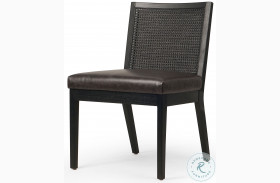 Antonia Sonoma Black Leather Dining Side Chair