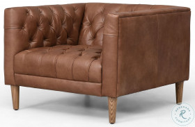 Williams Natural Washed Chocolate Leather Chair