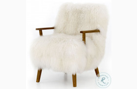 Ashland Mongolia Cream Fur Arm Chair