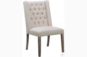 105143 Beige Upholstered Dining Chair Set of 2
