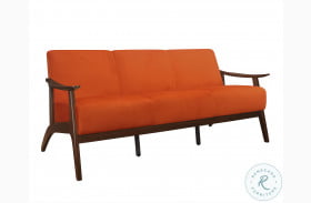 Carlson Orange Velvet Sofa