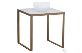 Evert White End Table