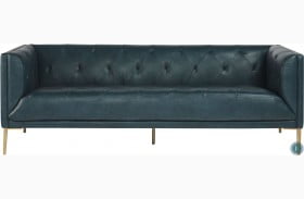 Directions Vintage Peacock Leather Westin Sofa
