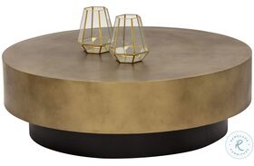 Bernaby Antique Brass and Black Coffee Table